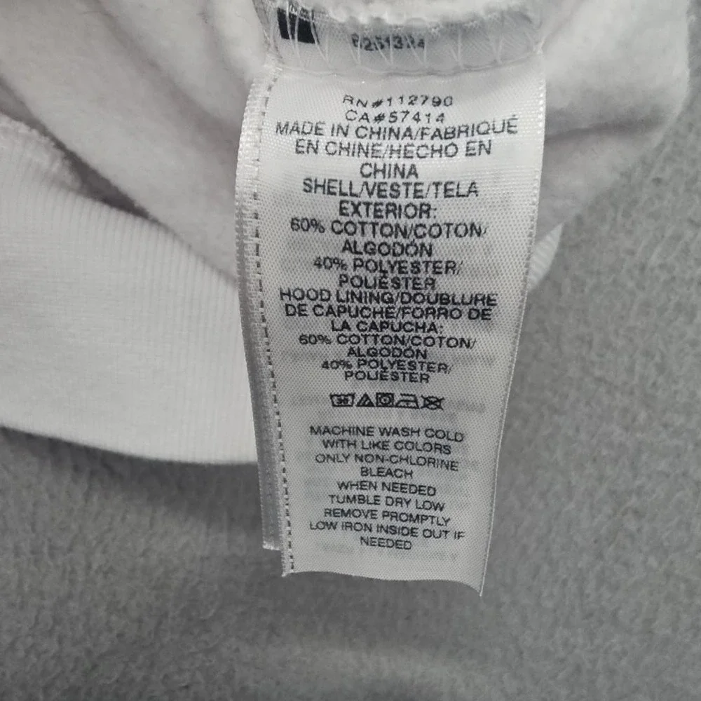 True Religion Hoodie Mens Large White Full Zip Sweatshirt Buddha Logo Streetwear